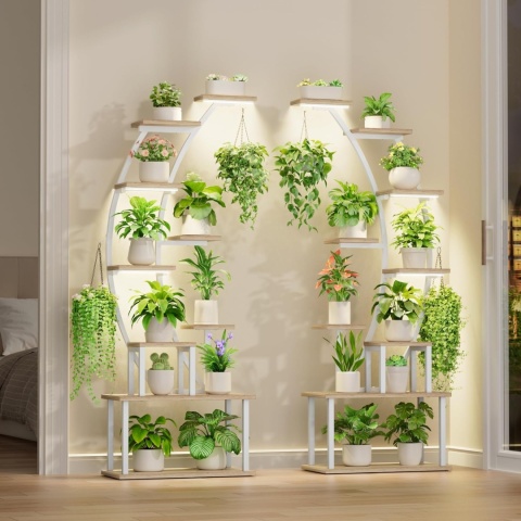 VEVOR STOJAK NA ROSLINY 9 POZIOMOWY 160CM Z LAMPAMI LED UPRAWY