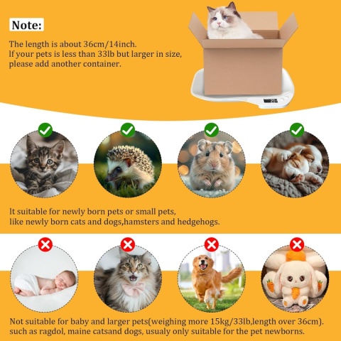 Waga 4w1 dla małych dzieci lub zwierząt 50g -15 kg - BIAŁA