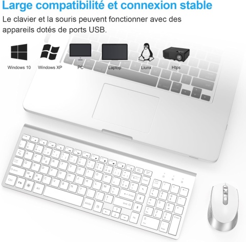 ZESTAW BEZPRZEWODOWY KLAWIATURA+MYSZ 2.4GHz USB–CICHA, QWERTY