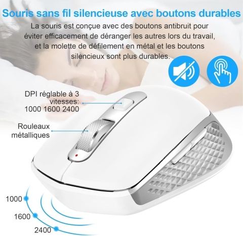 ZESTAW BEZPRZEWODOWY KLAWIATURA+MYSZ 2.4GHz USB–CICHA, QWERTY