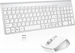 ZESTAW BEZPRZEWODOWY KLAWIATURA+MYSZ 2.4GHz USB–CICHA, QWERTY