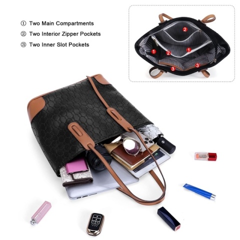 Zestaw 4 torebek damskich, elegancki zestaw, duża torba typu tote