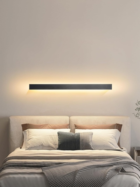 LED Villa długa czarna wodoodporna lampa Ip65 aluminium akryl na zewnątrz 100 cm