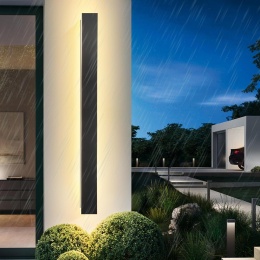 LED Villa długa czarna wodoodporna lampa Ip65 aluminium akryl na zewnątrz 100 cm