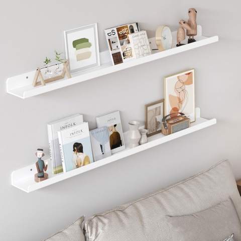 91cm długie pływające półki na ścianę, akrylowa 2 szt Lifewit