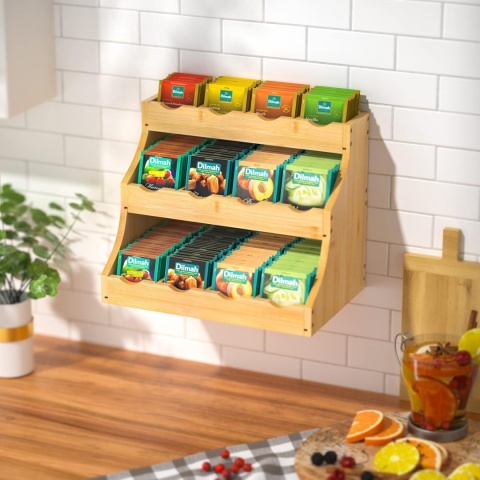 Bambusowy pojemnik na herbatę 3-poziomowy