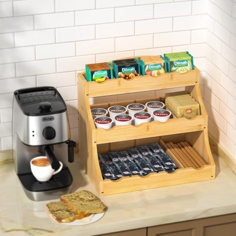 Bambusowy pojemnik na herbatę 3-poziomowy