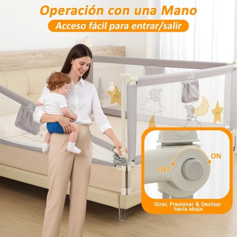 Barierka ochronna do łóżeczka dla dzieci 3 sztuki regulowana i bezpieczna