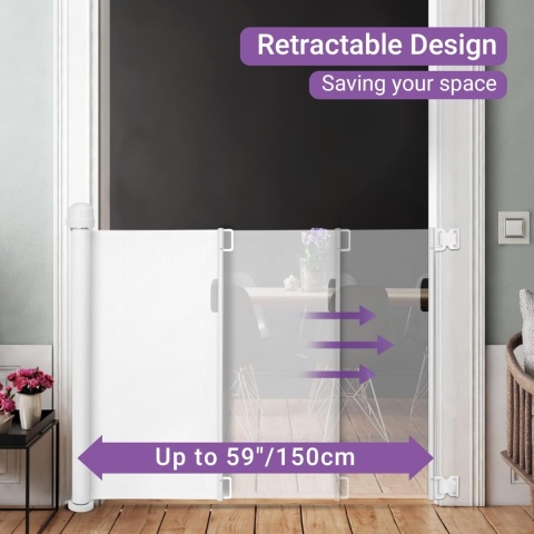 Bramka ochronna na schody wysuwana, 0-340 cm.