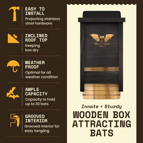 Budka dla nietoperza domek 38 x 12 x 34 cm