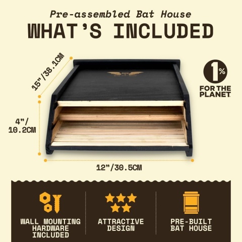 Budka dla nietoperza domek 38 x 12 x 34 cm