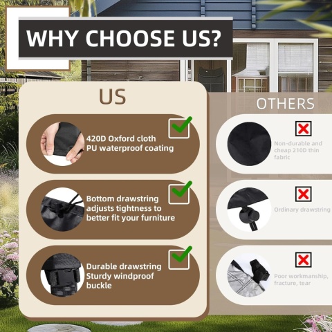 Callni Pokrowiec na meble ogrodowe, odporny na warunki zimowe 70 x70 cm