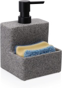 Dozownik mydła, płynu do naczyń z uchwytem na gąbkę, marmur ZCCZ