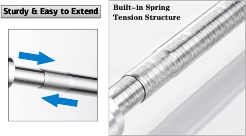 Drazek prysznicowy pręt napinający szyna teleskopowa 80-290cm
