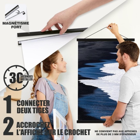 Drewniana ramka magnetyczna 61cm na plakat obraz