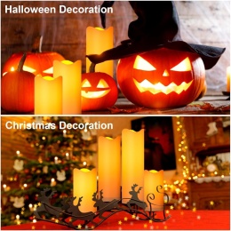 EXTSUD Wodoszczelne świece LED z funkcją timera, 4 sztuki, migoczące