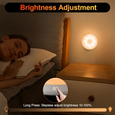 daphomeu Ściemniana lampka nocna z czujnikiem ruchu, ładowana przez USB 6 szt