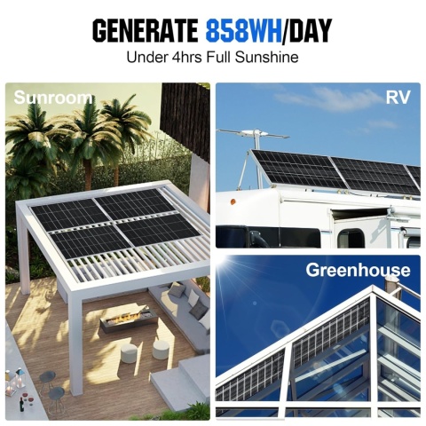 Eco-Worthy panel solarny bifacial 195W 18V mono 12V balkon camper