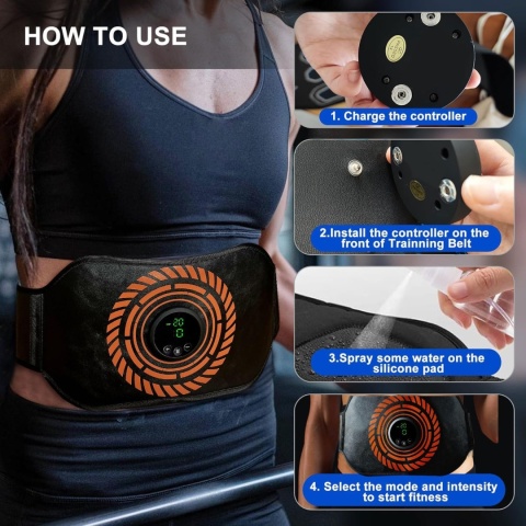 ElektroStymulator Mięśni Brzucha Pas Odchudzający ABS 6 Trybów