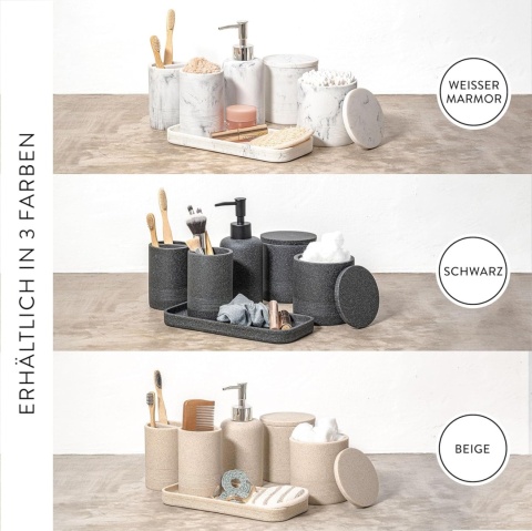 J405. Zccz akcesoria łazienkowe zestaw łazienkowy 6 szt. czarny