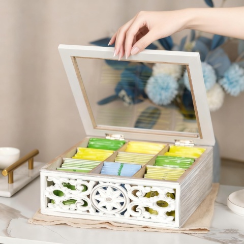 JAZUIHA Pudełko na herbatę w stylu vintage