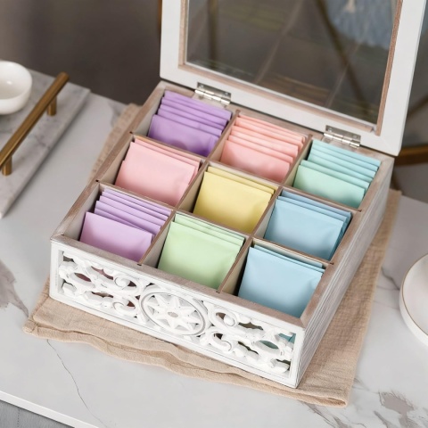 JAZUIHA Pudełko na herbatę w stylu vintage