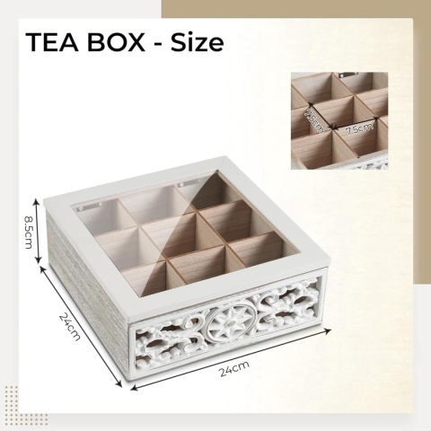 JAZUIHA Pudełko na herbatę w stylu vintage