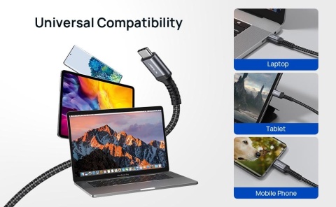 JSAUX Kabel USB C na HDMI 2 m – USB C do HDMI 4K UHD, Thunderbolt 3