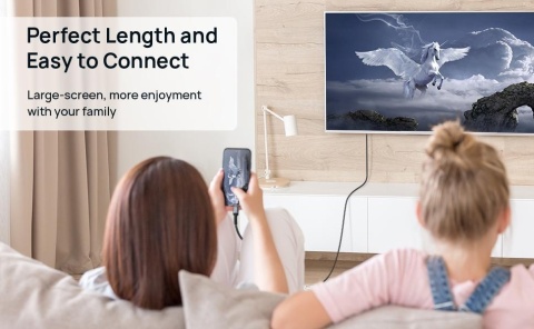 JSAUX Kabel USB C na HDMI 2 m – USB C do HDMI 4K UHD, Thunderbolt 3