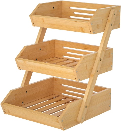 KOSZ NA OWOCE BAMBUS 3 PÓŁKI