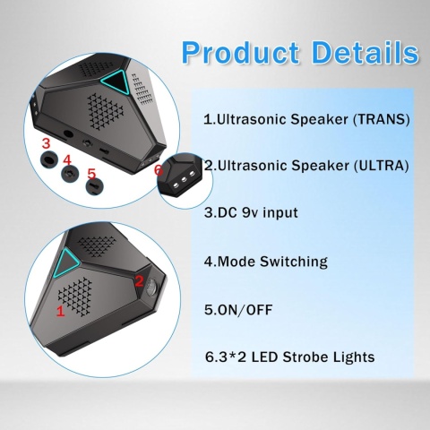 Ultradźwiękowy odstraszacz gryzoni, łasic żółtych, szopów