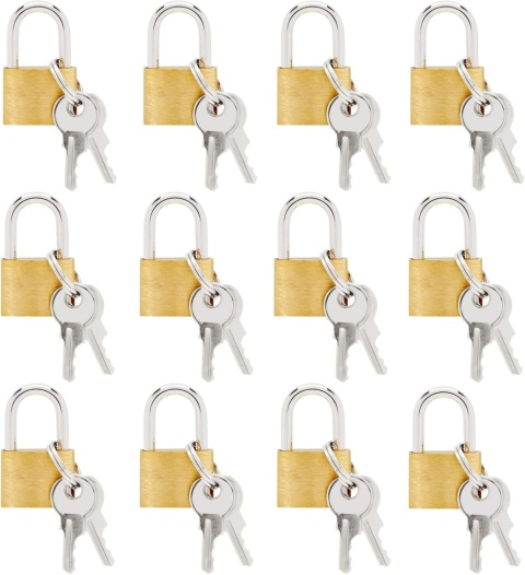 Kłódki do bagażu Juvale z kluczami – mini kłódka 12 szt.