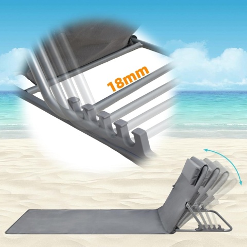 Leżak plażowy ogrodowy z 4 pozycjami oparcia zestaw 2 sztuk