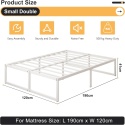 Łóżko Metalowe Białe Rama Łóżka Ze Stelażem Do Sypialni Pokoju 120x190 cm