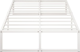 Łóżko Metalowe Białe Rama Łóżka Ze Stelażem Do Sypialni Pokoju 180 x 200 cm