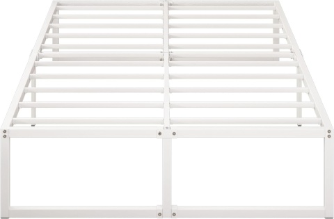 Łóżko Metalowe Białe Rama Łóżka Ze Stelażem Do Sypialni Pokoju 180 x 200 cm