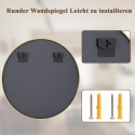 Lustro Okrągłe 106 cm Aluminiowa Rama Lustro Łazienkowe Ścienne