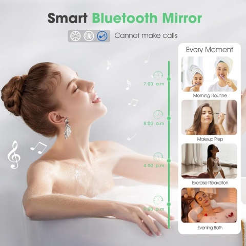 Lustro S'bagno 800 cm okrągłe z oświetleniem funkcja pamięci