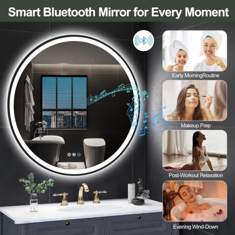 Lustro S'bagno 800 cm okrągłe z oświetleniem funkcja pamięci