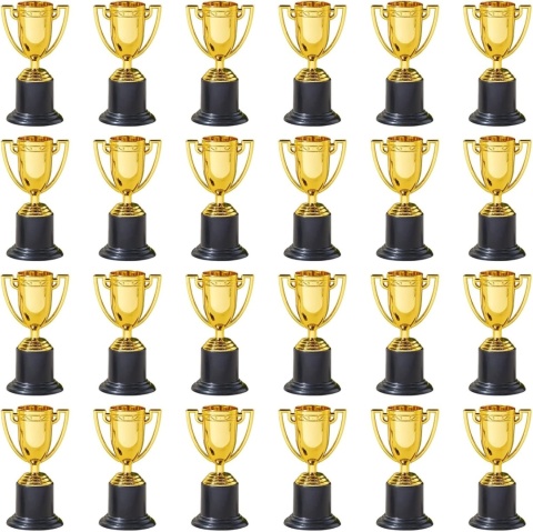 Mini Trofea na Nagrody Złote Puchary Duży Zestaw 24 Sztuki
