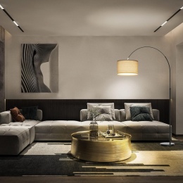 Modlicht Lampa łukowa JASMIN|W zestawie LED E27 | 33 cm Czarny klosz