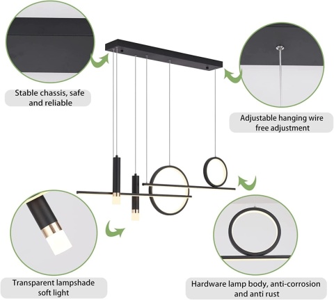 Nowoczesna liniowa lampa sufitowa, ściemnialna żarówka LED z pilotem