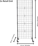 ODOXIA Kratownica Stojak Wystawowy Wolnostojący z Kółkami Siatka 160cm 2 sztuki