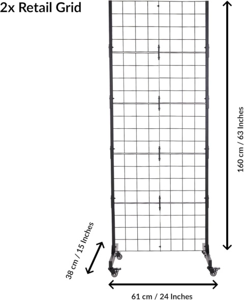 ODOXIA Kratownica Stojak Wystawowy Wolnostojący z Kółkami Siatka 160cm 2 sztuki