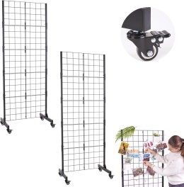 ODOXIA Kratownica Stojak Wystawowy Wolnostojący z Kółkami Siatka 160cm 2 sztuki