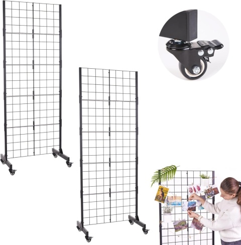 ODOXIA Kratownica Stojak Wystawowy Wolnostojący z Kółkami Siatka 160cm 2 sztuki