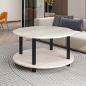 Okrągły stolik kawowy 2-poziomowy 60 cm VERFARM
