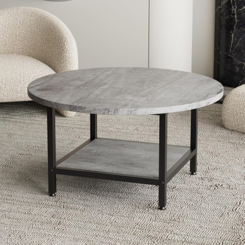 Okrągły stolik kawowy 2-poziomowy 70 cm VERFARM