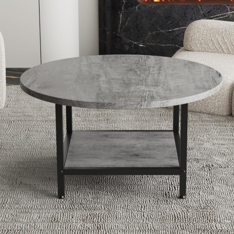 Okrągły stolik kawowy 2-poziomowy 70 cm VERFARM