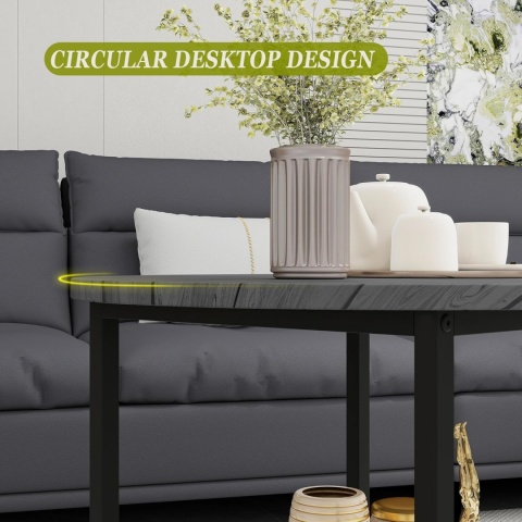 Okrągły stolik kawowy 2-poziomowy 70 cm VERFARM